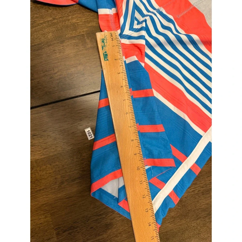 Hurley Phantom Mens Board Shorts Blue Orange Striped Buckle Exclusive Size 32